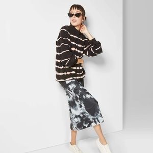 BNWT Wild Fable Silk Tie-Dye Midi Skirt